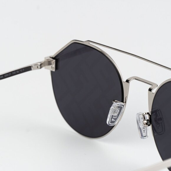 Fendi Women Sunglasses Palladium Blue Silver Mirror Logo Round FE40060U 16X NEW - Picture 6 of 10